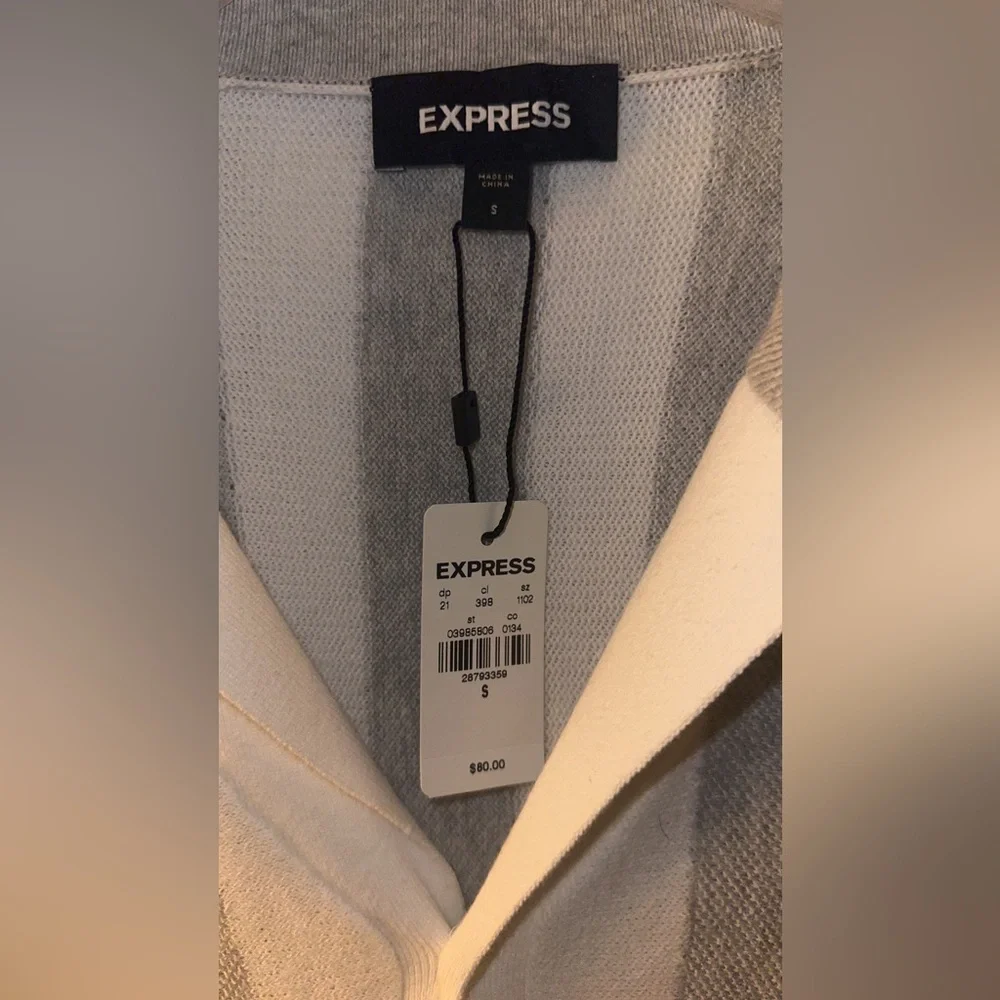 Men’s Express Button Down Sweater Polo With Resort Style Collar - Never Worn - Picture 4 of 4